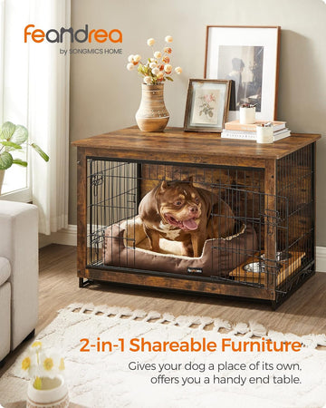 Dog Crate Furniture, Side End Table, Modern Kennel for Dogs Indoor up to 70 lb