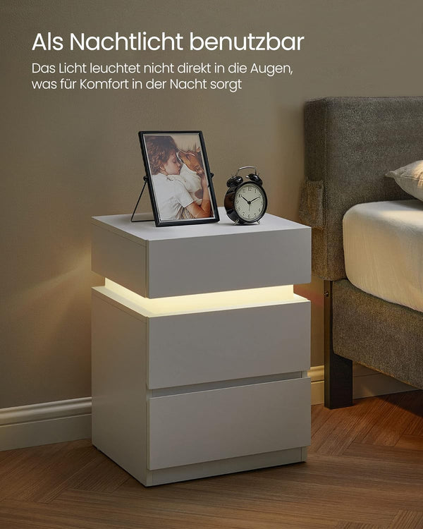 LED Nightstand – Adjustable Colours & Storage - Karrari