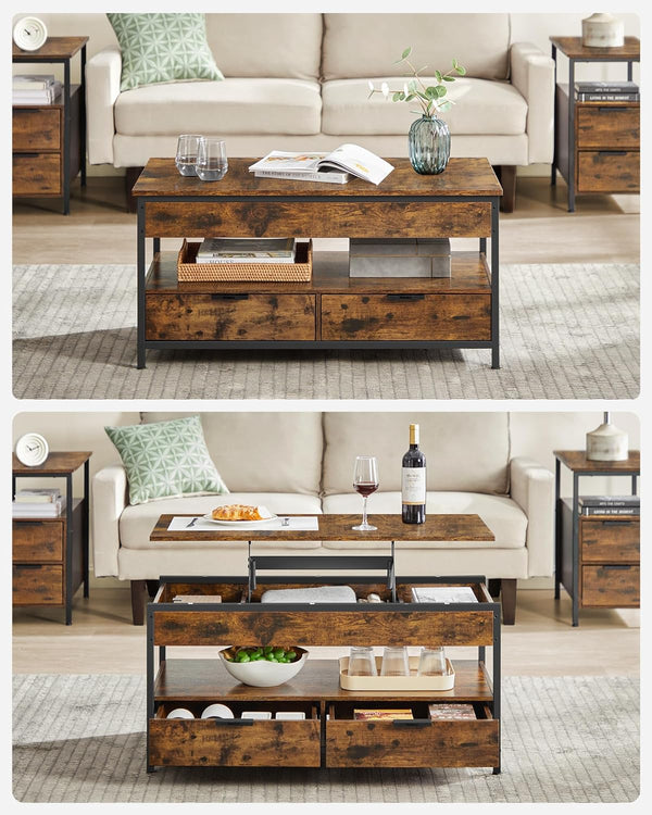 Lift-Top Coffee Table with Drawers - Karrari