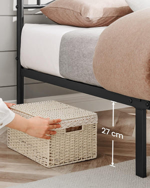 Metal Single Bed Frame - Black (190x90cm)