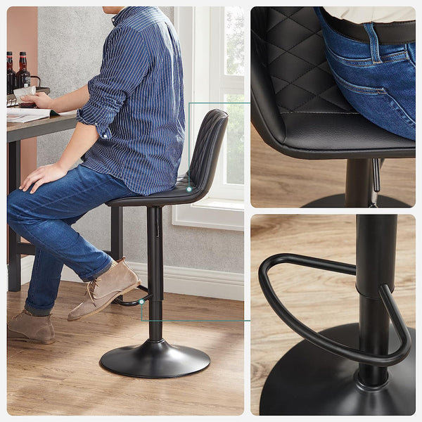 Height-Adjustable Bar Stools Set of 2 - Karrari