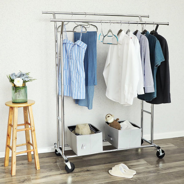 Heavy-Duty Metal Coat Rack Stand on Wheels - Karrari