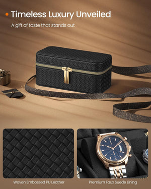 3-Slot Watch Travel Case – PU Leather - Karrari