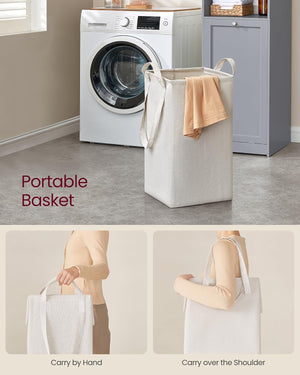 Tall Bathroom Storage Cabinet with Laundry Basket - Karrari