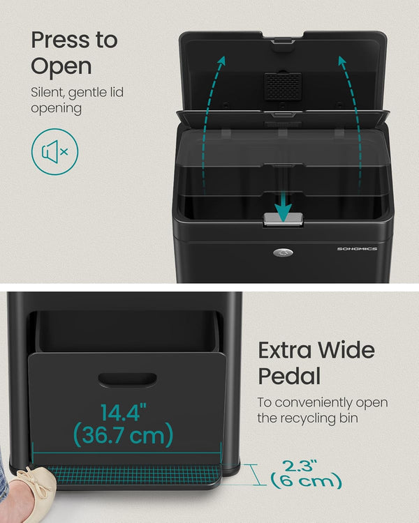 3-Compartment Kitchen Bin (2×17L + 26L) - Karrari