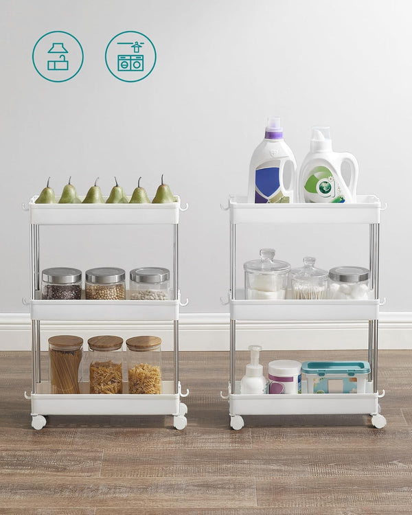 3-Tier Rolling Storage Cart with Wheels