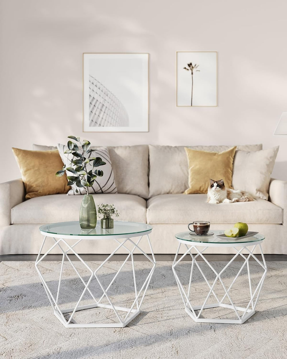 2-Piece Round Coffee Tables with Removable Tops - Karrari