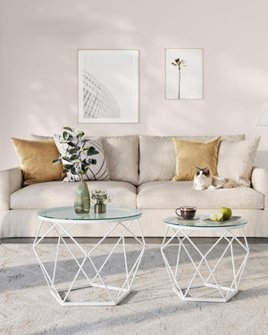 2-Piece Round Coffee Tables with Removable Tops - Karrari