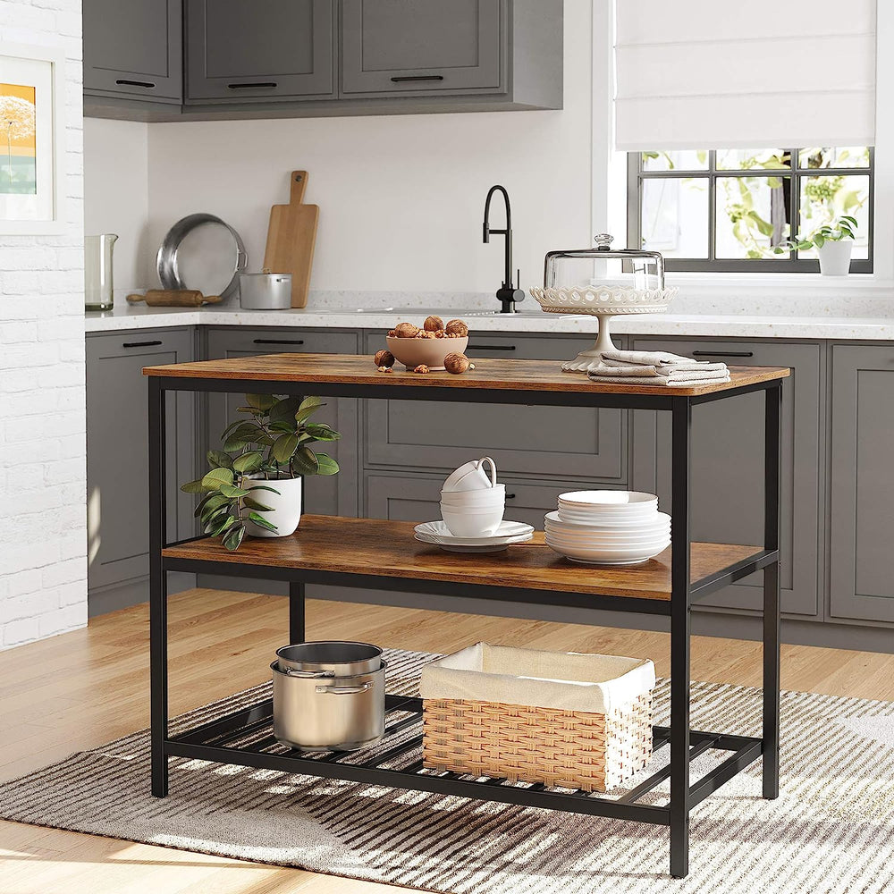 Baker’s Rack Kitchen Island with Countertop - Karrari