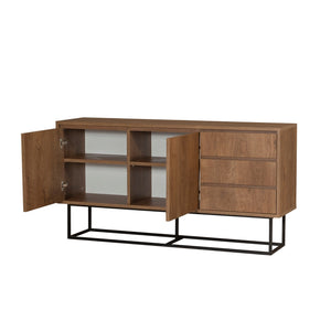 Ruba Melamine Walnut Black Sideboard - Karrari