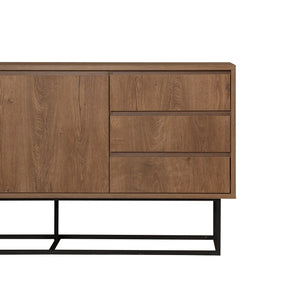 Ruba Melamine Walnut Black Sideboard - Karrari