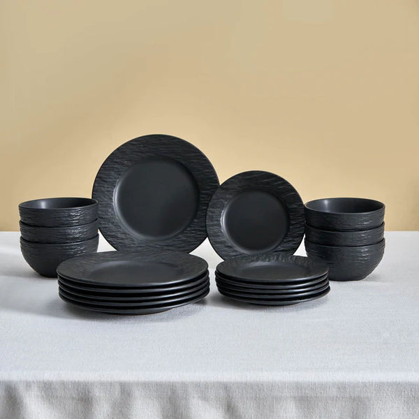 Karaca Solem Embossed Stoneware Dinner Set – 18 Piece - Karrari