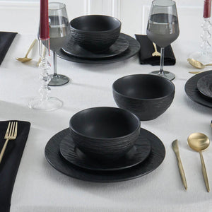 Karaca Solem Embossed Stoneware Dinner Set – 18 Piece - Karrari