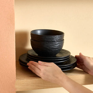 Karaca Solem Embossed Stoneware Dinner Set – 18 Piece - Karrari