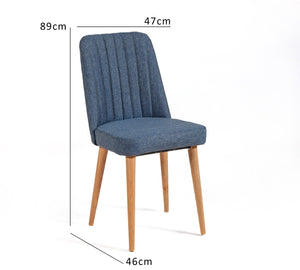 Linen Atlantic Pine Dark Blue Chair - Karrari