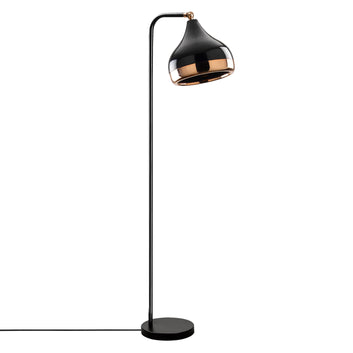 Modern Metal & Glass Table Lamp – Black/Copper