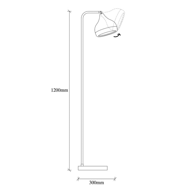 Modern Metal & Glass Floor Lamp – Black/Copper - Karrari