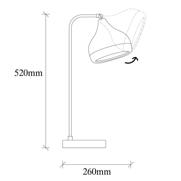 Black & Copper Adjustable Desk Lamp - Karrari