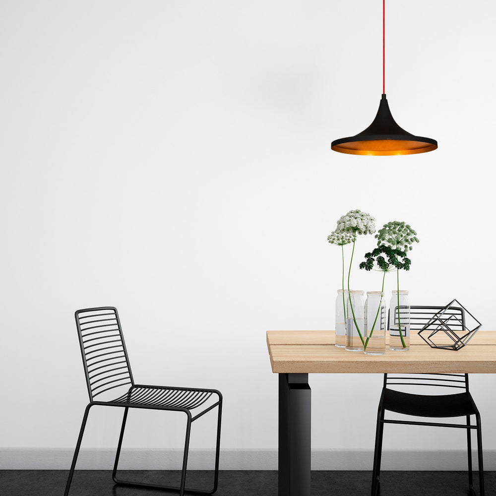 Modern Black & Gold Dome Pendant Light - Karrari