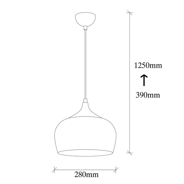 Rustic Copper Pendant Light – Teardrop Dome Hanging - Karrari