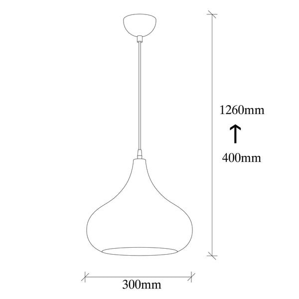 Teardrop Pendant Light – Matte Black Finish - Karrari
