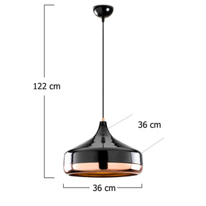 Modern Black & Copper Pendant Light - Karrari