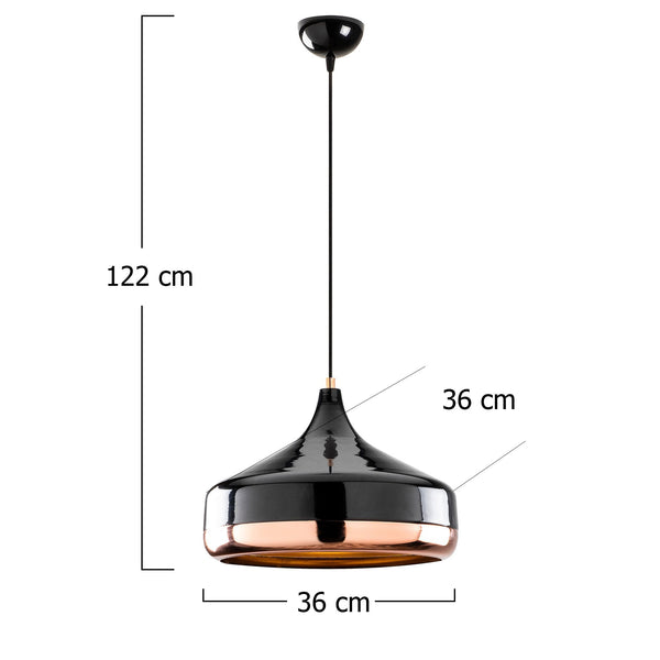Modern Black & Copper Pendant Light - Karrari