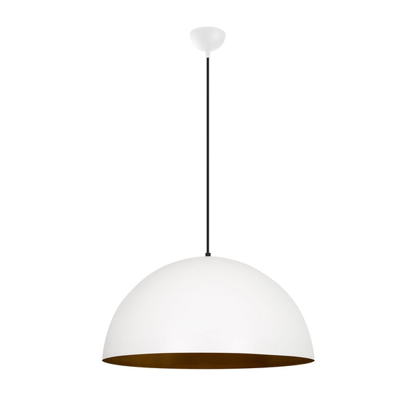 Modern Dome Pendant Light – White & Gold Finish - Karrari