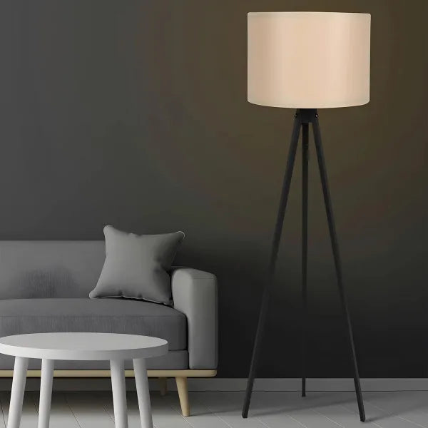 Tripod Floor Lamp - black & cream (145cm) - Karrari