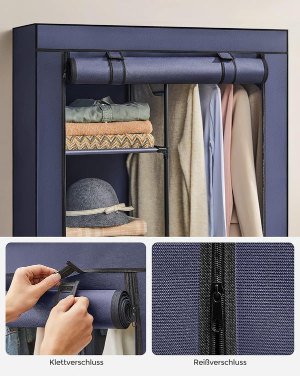 Fabric Wardrobe with Shelves & Hanging Rail