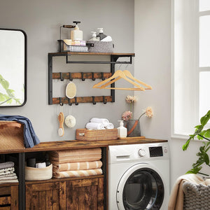Wall Mounted Coat Rack - 10 Removable Hooks - Karrari