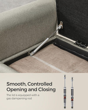 Camel Brown Storage Ottoman Bench with Armrests