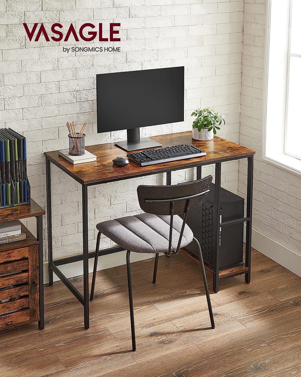 Industrial Computer Desk with Shelves - Karrari