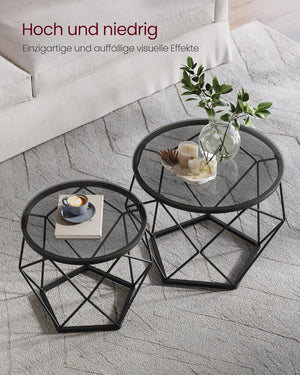 2-Piece Round Coffee Tables with Removable Tops