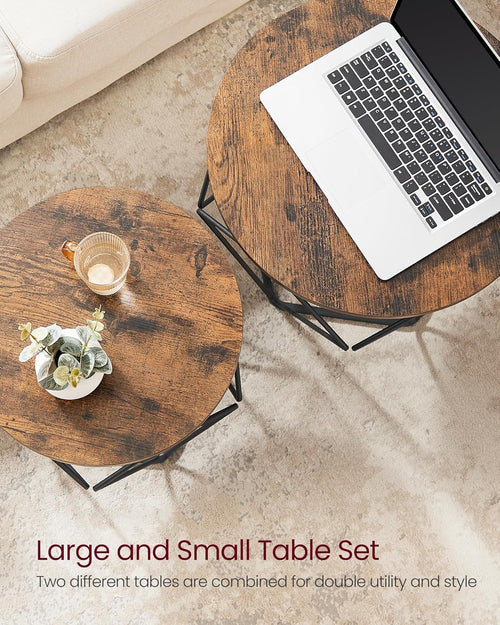 2-Piece Round Coffee Tables with Removable Tops - Karrari