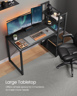 Computer Desk with Storage Shelves Reversible