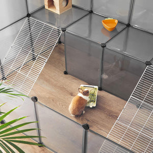 Modular Small Animal Enclosure Fence (Grey) - Karrari
