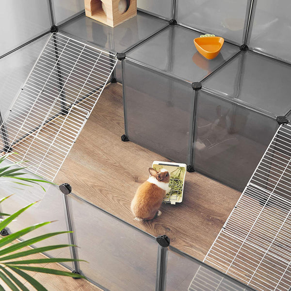 Modular Small Animal Enclosure Fence (Grey) - Karrari