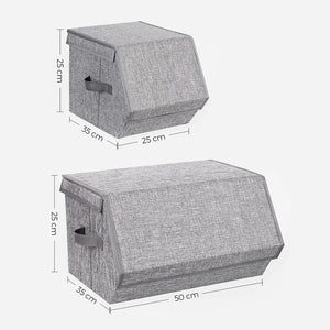 Set of 3 Stackable Storage Boxes with Lids - Karrari