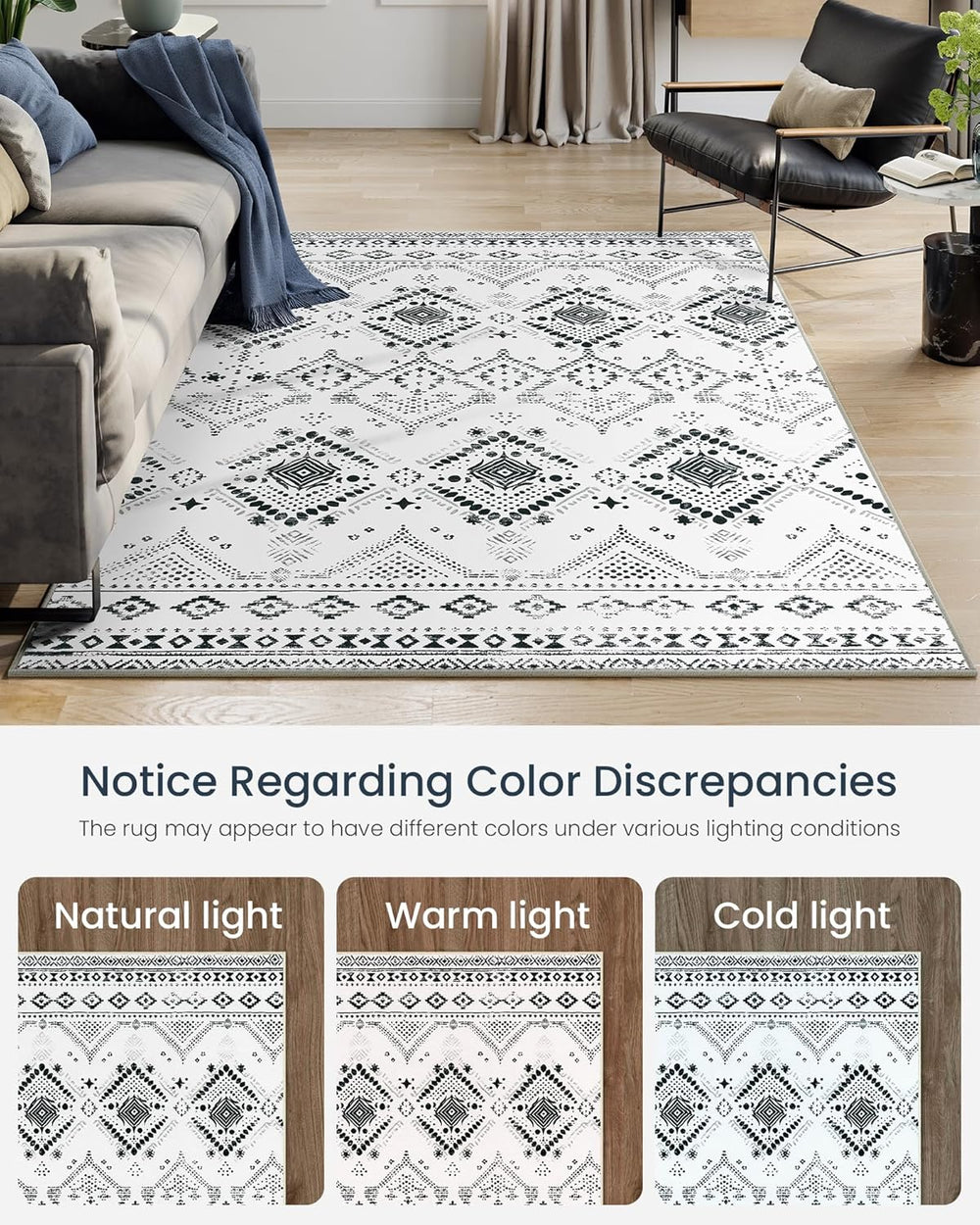 Boho Area Rug – Non-Slip (214x153cm)