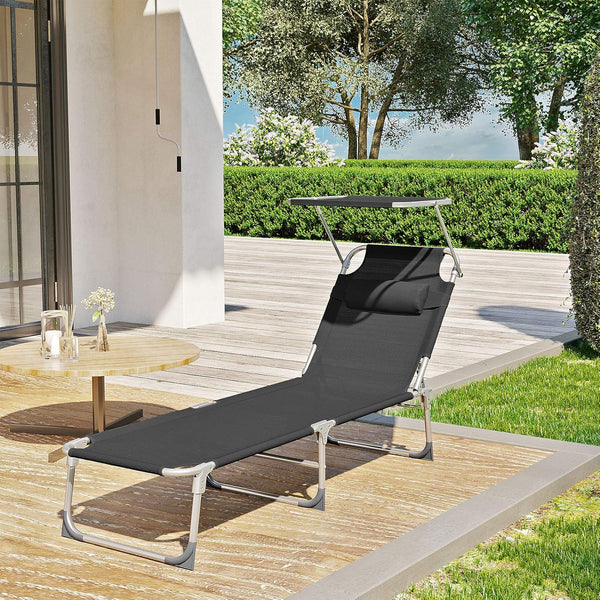 Adjustable Sun Lounger, Lightweight & Foldable