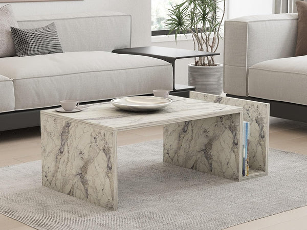 Elegant Coffee Table With Lower Shelf - Karrari