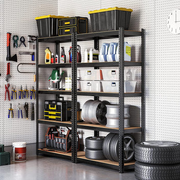 5-Tier Shelving Unit, Steel Shelving Unit for Storage, Tool-Free Assembly, for Garage, Shed, Load Capacity 600 kg