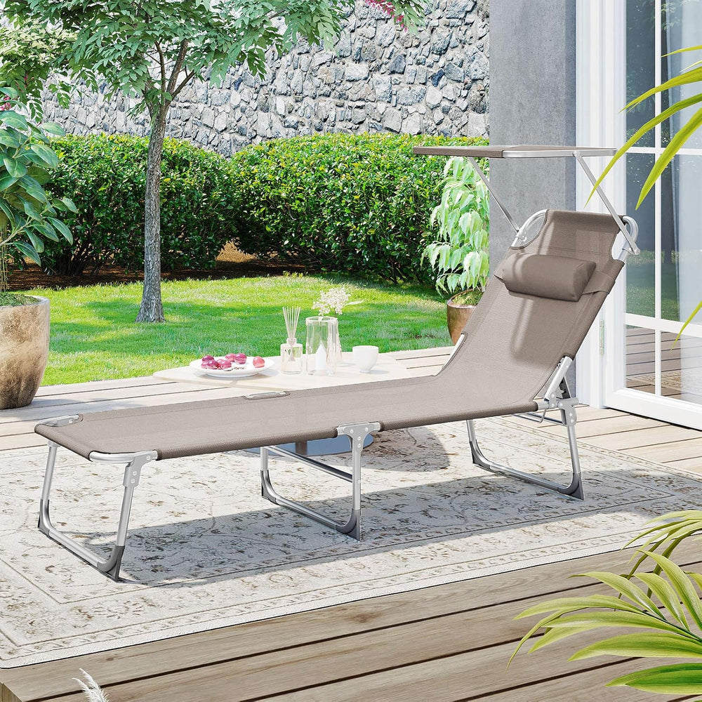 Adjustable Sun Lounger, Lightweight & Foldable