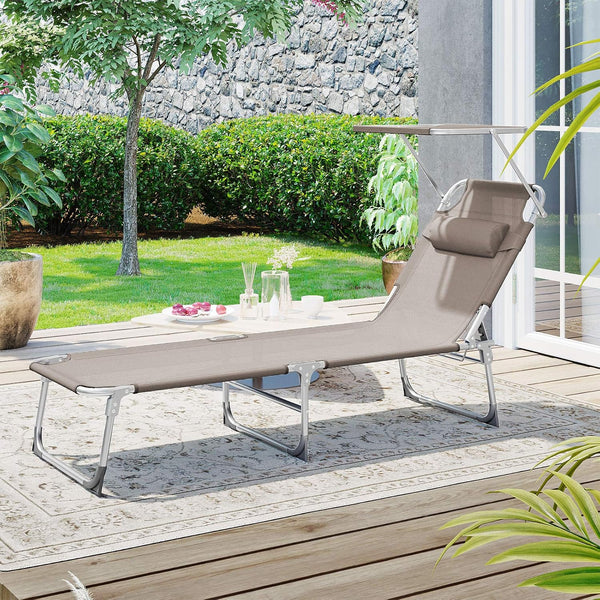Adjustable Sun Lounger, Lightweight & Foldable