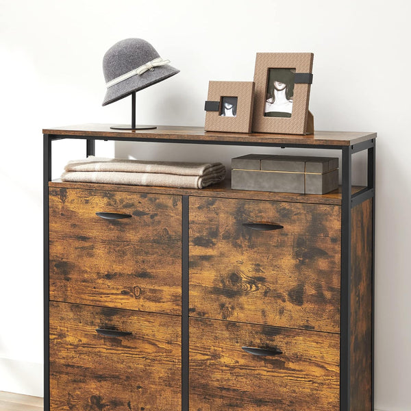 Hallway Shoe Cabinet with 4 Doors (Narrow Storage) - Karrari
