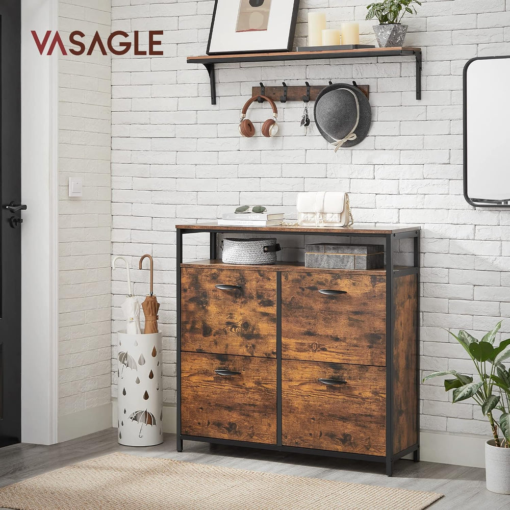 Hallway Shoe Cabinet with 4 Doors (Narrow Storage) - Karrari