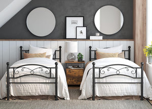 Metal Single Bed Frame - Black (190x90cm)