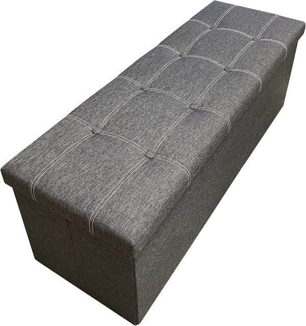 Storage Bench with Seat – Foldable Chest, Dark Grey