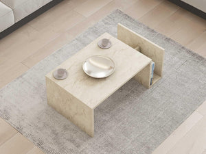 Elegant Marble Design Coffee Table - Travertine Colour - Karrari